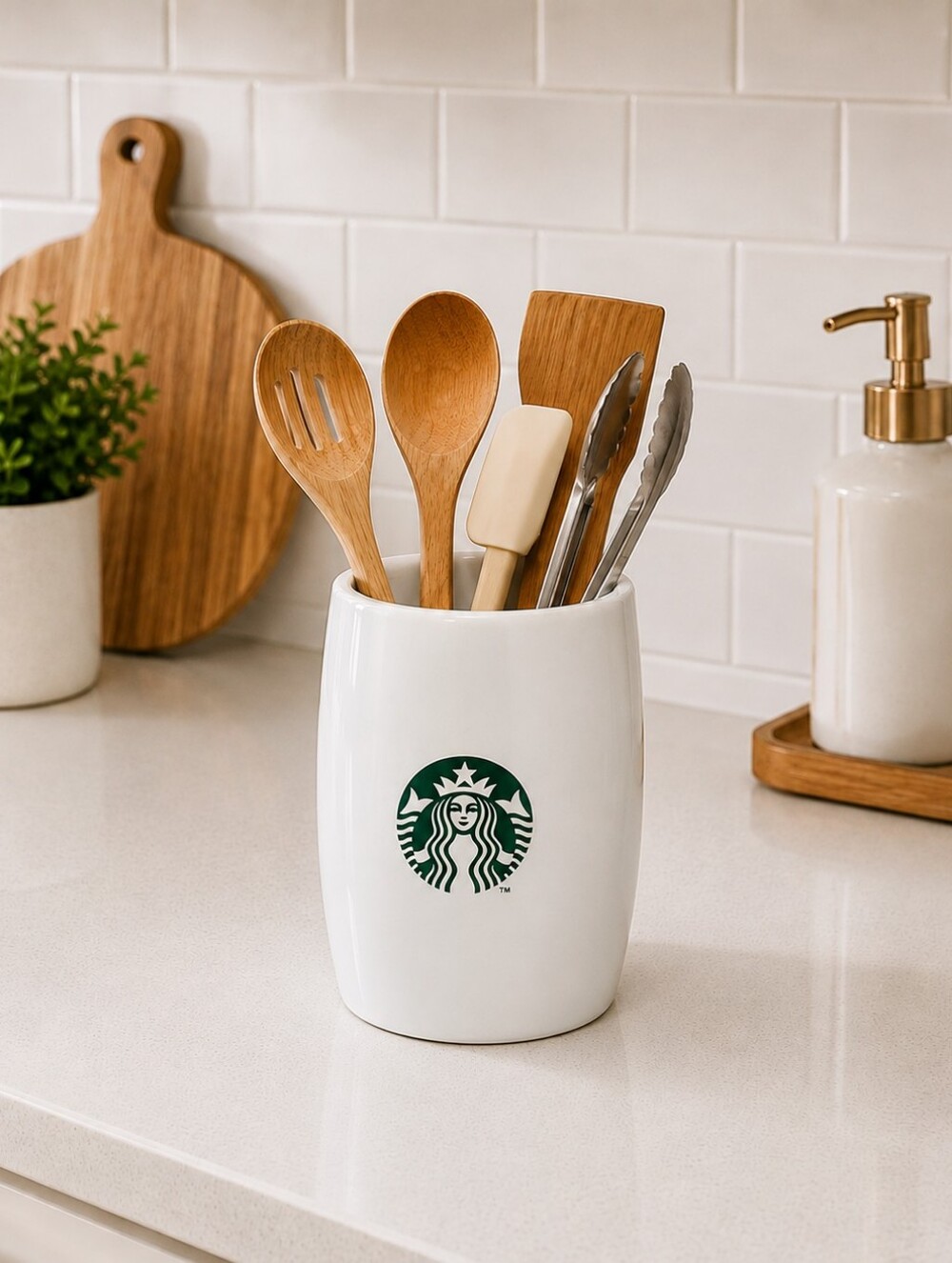 Starbucks Canister Utensil Holder in Ceramic